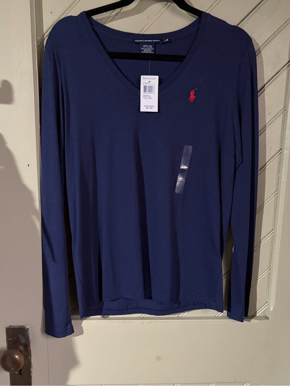 Polo by Ralph Lauren Navy Long Sleeve V-Neck nwt